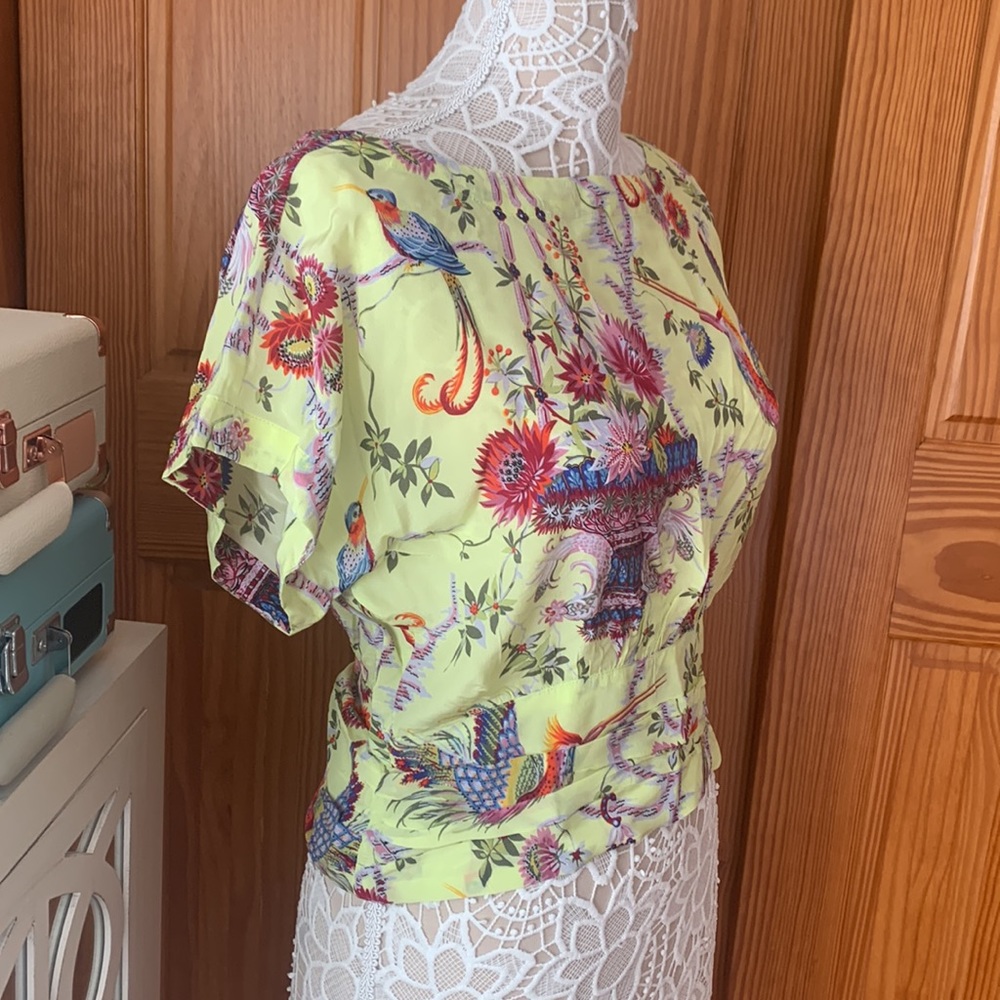NWT Anthropologie Garden Silk Blouse - Picture 4 of 12